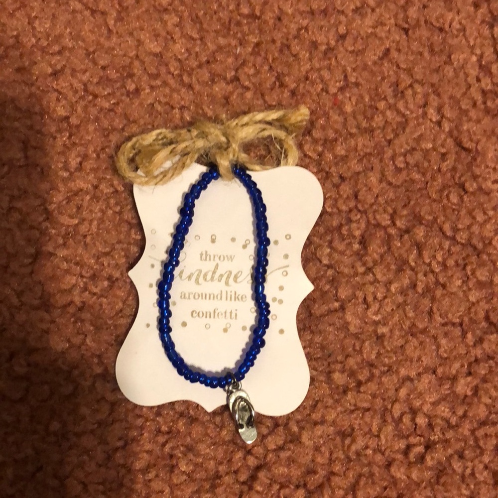 Blue Beaded Sandal Bracelet